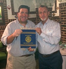 Tobin Neis and Bob Haladay Rotary Banner Presentation