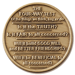 Rotary 4 Way Test Coin