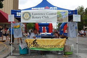 LCR Water Stand @ TOL Crit 7-4 Lawrence Central's water & T-shirt stand