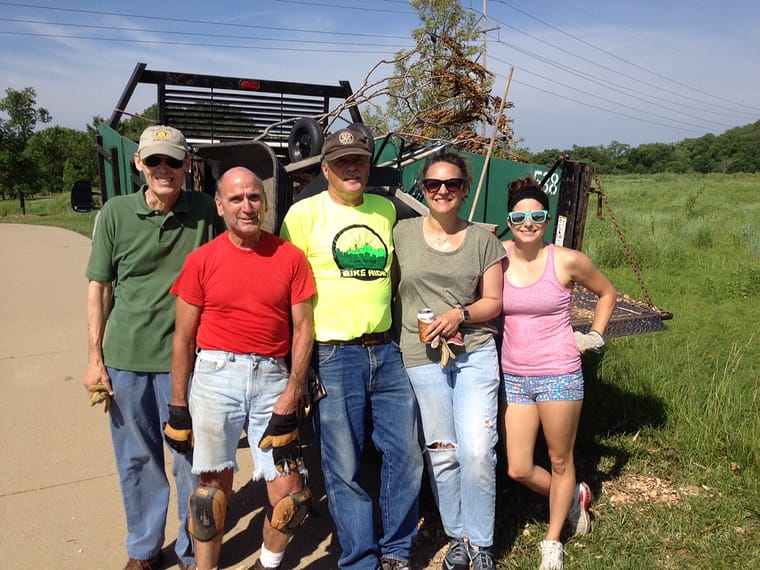Arbor Work Day 6-18-2016 | Lawrence Central Rotary | Vern Brobst | Jim Peters | Fred Atchison | Audrey Coleman | Taryn Parillo | Glenn Davis (not pictured)